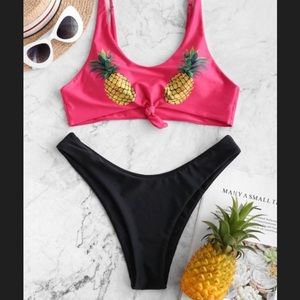 ZAFUL Pineapple Knotted Cami Bikini L